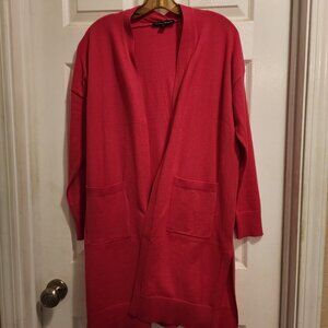Stylish Hot Pink Boston Proper Women's Open Cardigan (Size M)